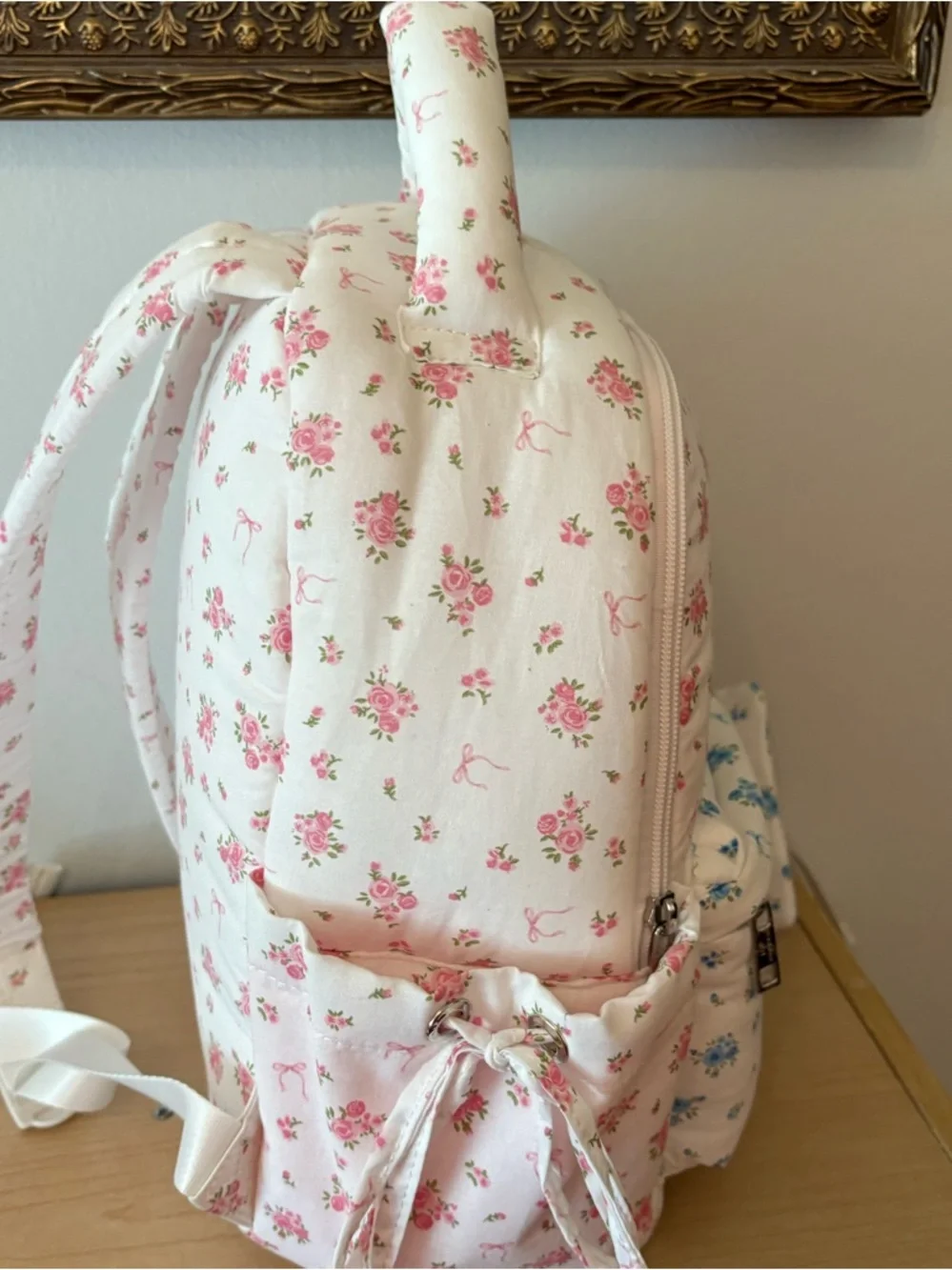 Steve Madden Floral Pink, Blue, and White Mint Backpack Love Shack Fancy Style